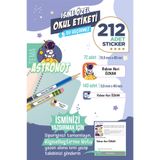 colortouch 212 ADET Astronot Temalı Okul Etiketi Sticker Kalem Etiket Defter Etiket Kişiye Özel İsim Etiket