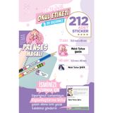 colortouch 212 ADET Prenses Masalı Temalı Okul Etiketi Sticker Kalem Etiket Defter Etiket Kişiye Özel İsim Etiket