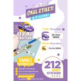 colortouch 212 ADET Sevimli Taşıtlar Temalı Okul Etiketi Sticker Kalem Etiket Defter Etiket Kişiye Özel İsim Etiket