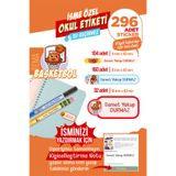 colortouch 296 ADET Basketbol Temalı Okul Etiketi Sticker Kalem Etiket Defter Etiket Kişiye Özel İsim Etiket