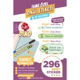 colortouch 296 ADET Dino temalı Okul Etiketi Kalem Etiketi Defter Etiketi Kişiye Özel İsim Etiketi
