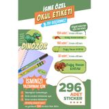 colortouch 296 ADET Dinozor Temalı Okul Etiketi Kalem Etiketi Defter Etiketi Kişiye Özel İsim Etiketi