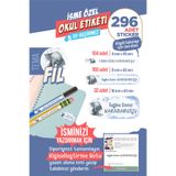 colortouch 296 ADET Fil Temalı Okul Etiketi Sticker Kalem Etiketi Sticker Defter Etiket Kişiye Özel İsim Etiket