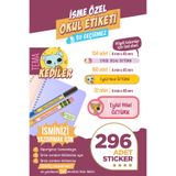 colortouch 296 ADET Kedi Serisi Okul Etiketi Kalem Etiketi Defter Etiketi Kişiye Özel İsim Yazılabilen Etiket