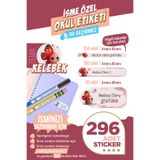 colortouch 296 ADET Kelebek Temalı Okul Etiketi Kalem Etiketi Sticker Defter Etiketi Kişiye Özel İsim Etiketi