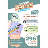 colortouch 296 ADET Panda Temalı Okul Etiketi Kalem Etiketi Defter Etiketi Kişiye Özel İsim Yazılabilen Etiket