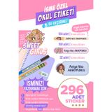 colortouch 296 Adet Sweet Girls Temalı Defter Kitap Kalem Etiket Isme Özel Okul Etiket Seti Sticker