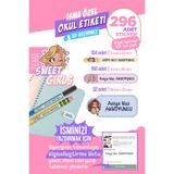 colortouch 296 Adet Sweet Girls Temalı Defter Kitap Kalem Etiket Isme Özel Okul Etiket Seti Sticker