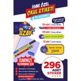 colortouch 296 ADET Uzay Temalı Okul Etiketi Kalem Etiketi Defter Etiketi Kişiye Özel İsim Yazılabilen Etiket