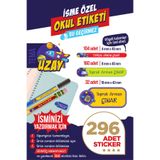 colortouch 296 ADET Uzay Temalı Okul Etiketi Kalem Etiketi Defter Etiketi Kişiye Özel İsim Yazılabilen Etiket