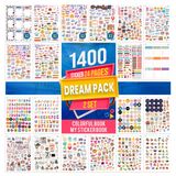 colortouch Dream Sticker Set - 1400 Adet Çıkartma - Çocuklar, Kızlar, Gençler ve Yetişkinler için Sticker Book - Laptop, Günlük, Ajanda, Takvim ve Planner için Cute Stickers - Vintage, Seyahat