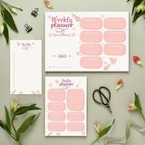 Colortouch Masaüstü Planner Set - 50 Sayfa Tarihsiz Haftalık, Günlük Planlayıcı - Ofis Çalı - Çok Renkli