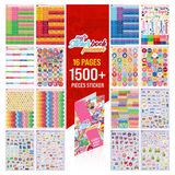 colortouch Planner Sticker Set - 1500+ Adet Çıkartma - Takvim, Ajanda, Günlük, Planlayıcı, Not Defteri, Journal için Düzenleyici Etiketler - Parlak Renk Sticker - Stickeralbum - 3 Aylık Sticker Book