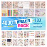 colortouch Planner Sticker Set - 4000+ Adet, 48 Sayfa Çıkartma - Takvim, Ajanda, Günlük, Planlayıcı, Not Defteri, Journal için Düzenleyici Etiketler - Scrapbook Sticker Book - Stickeralbum - 3 Aylık