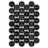 colortouch Siyah 78 Adet Yuvarlak Baharat Bakliyat Kavanoz Etiketi-4 Cm X 4 Cm Sticker