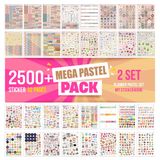 colortouch Sticker Set - 2500+ Adet, 32 Sayfa Çıkartma - Planner, Takvim, Ajanda, Günlük, Planlayıcı, Not Defteri, Journal için Etiket - Scrapbook Sticker - Stickeralbum - Sticker Book