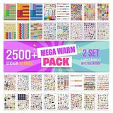 colortouch Sticker Set - 2500+ Adet, 32 Sayfa Çıkartma - Takvim, Ajanda, Günlük, Planlayıcı, Not Defteri, Journal için Düzenleyici Etiketler - Scrapbook Sticker - Stickeralbum - Sticker Book