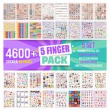 colortouch Sticker Set - 4600+ Adet, 64 Sayfa Çıkartma - Takvim, Ajanda, Günlük, Planlayıcı, Not Defteri, Journal için Düzenleyici Etiketler - Scrapbook Sticker - Stickeralbum - 3 Aylık Sticker Book