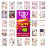 colortouch Sweet Sticker Set - 1200 Adet Çıkartma - Çocuklar, Kızlar, Gençler ve Yetişkinler için Sticker Book - Laptop, Günlük, Ajanda, Takvim ve Planner için Cute Stickers