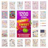 colortouch Sweet Sticker Set - 1200 Adet Çıkartma - Çocuklar, Kızlar, Gençler ve Yetişkinler için Sticker Book - Laptop, Günlük, Ajanda, Takvim ve Planner için Cute Stickers