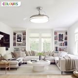 Colours Colurs Stars Vega Katlanır Kanatlı Tavan Vantilatörü 42 Inch (107cm) - DC Motor, LED Aydınlatma ve Modern Tasarım - Beyaz - Gri