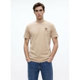 Columbia Açık Kahve O Yaka Normal Fit T-Shirt, M, 5003364572, Camel, Erkek