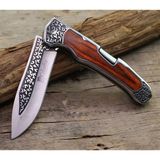 Columbia Company Knivox Columbia Company A3154-A Ahşap Gravürlü Kamp Çakısı