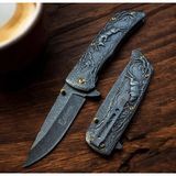 Columbia Company Knivox Columbia Company FXT-2370 Geyik İşlemeli Siyah Manuel Kamp Çakısı