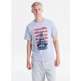 Columbia CS0506 Csc M Pfg Wake Maker Ss Tee Gri O Yaka Baskılı Erkek T-Shirt - XL