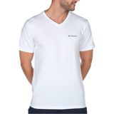 Columbia CSC M Basic SM Logo V Neck Erkek Kısa Kollu T-Shirt - Beyaz - Beyaz