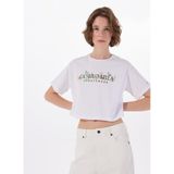 Columbia CSC Outback Crittters Crop Kısa Kollu T-Shirt, L, 9210091100, Beyaz, Kadın