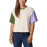 Columbia Deschutes Valley Cropped Kadın Teknik Kısa Kollu T-Shirt - Şeftali Çiçeği