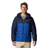 Columbia Erkek Powder Lite II Kapüşonlu Ceket, Dağ Mavisi/Collegiate Lacivert, Large