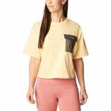 Columbia Painted peak knit cropped top kadın kısa kollu t-shirt Sarı