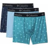 Columbia Performance Stretch Printed 3'lü Erkek Boxer - Koyu Lacivert - Petrol Mavisi - Açık Mavi