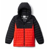 Columbia Powder Lite 2 kapüşonlu erkek çocuk ceketi, kapüşonlu, Baharatlı/Siyah, M