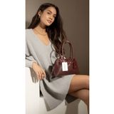 COLVENZA Cityline Collection Bordo Gold Tokalı Kadın Omuz Çantası