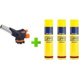 Combat 1300 Derece Profesyonel WS-509C Pürmüz Kafa Çakmak 3 Adet Clipper Gaz