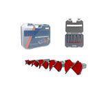 COMBAT 5 Parça Tas Menteşe Mumluk Açma Freze Matkap Uç Seti Kutu Hediye 15 20 25 30 35 Mm