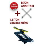 COMBAT Araba Krikosu 1.5 Ton Cırcırlı Araç Kriko + Bijon Anahtarı 17-19-21-23mm