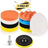 Combat Pasta Cila Polisaj Süngeri Pedi Seti 115 mm Otomotiv Parlatıcı (11 Parça)