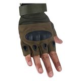 Combat Tactical Taktik Kesik Parmaksız Eldiven Asker Polis Dağcı Avcı Sporcu Bisikletçi Kemik Eldiveni (Yurt Dışından) - Haki - XL