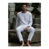 combattente exclusive products Organik Müslin Erkek Takım, Pijama Takımı, Naturel Doğal-oeko Tex Sertifikalı Kumaş