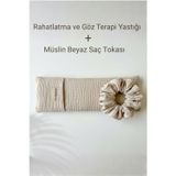 combattente exclusive products Organik Müslin Lavantalı Göz Yastığı + Kenevir Müslin Toka Set - Uyku Göz Bandı