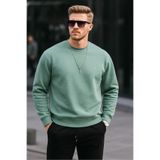 COMBİNE MİCHAİL Çağla Renk Basic Bisiklet Yaka Relaxed Regular Erkek Sweatshirt