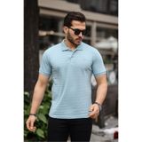 COMBİNE MİCHAİL Erkek %100 Pamuklu Kumaş Slim Fit Kesim Açık Mavi Polo Yaka T-shirt