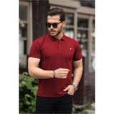 COMBİNE MİCHAİL Erkek %100 Pamuklu Kumaş Slim Fit Kesim Bordo Polo Yaka T-shirt