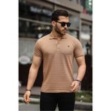 COMBİNE MİCHAİL Erkek %100 Pamuklu Kumaş Slim Fit Kesim Karamel Polo Yaka T-shirt