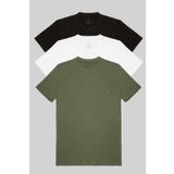 COMBİNE MİCHAİL Erkek 3'Lü %100 Pamuk Basic Bisiklet Yaka T-shirt