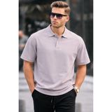 COMBİNE MİCHAİL Erkek Basic Relax Gri Polo Yaka Tişört